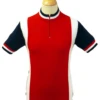 'Hi-Wheel' - Madcap Retro Mod Cycling Top RED/NAVY