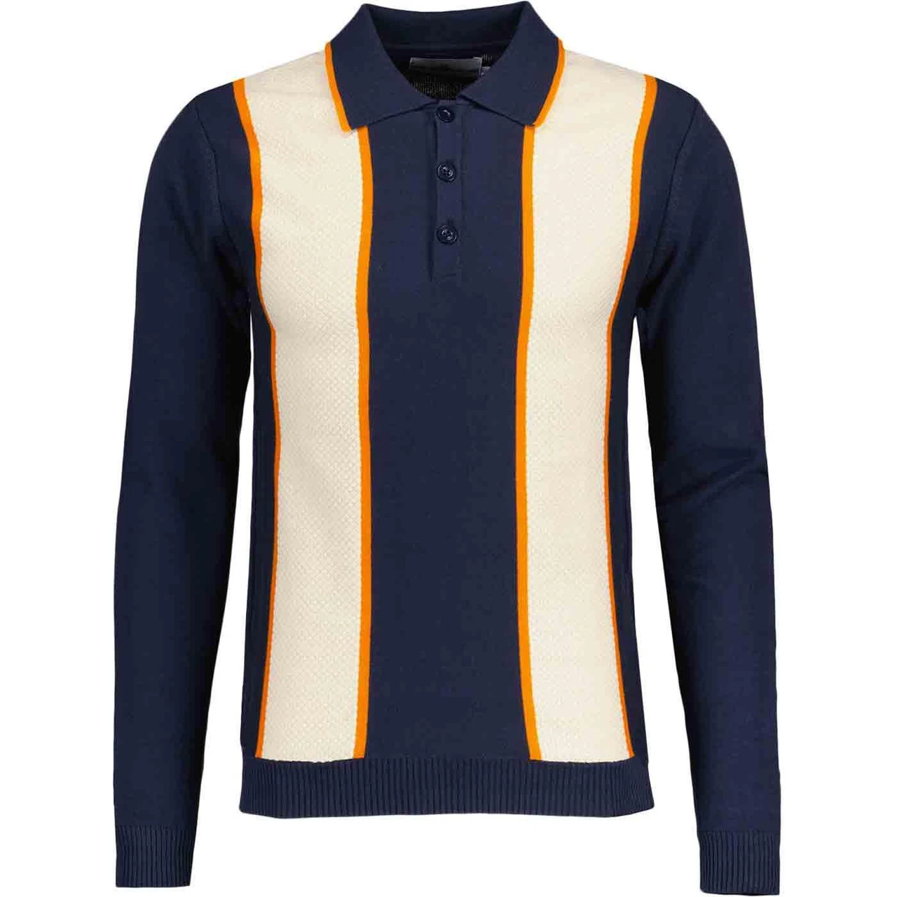 Junot Mod Waffle Stripe Knit Polo N