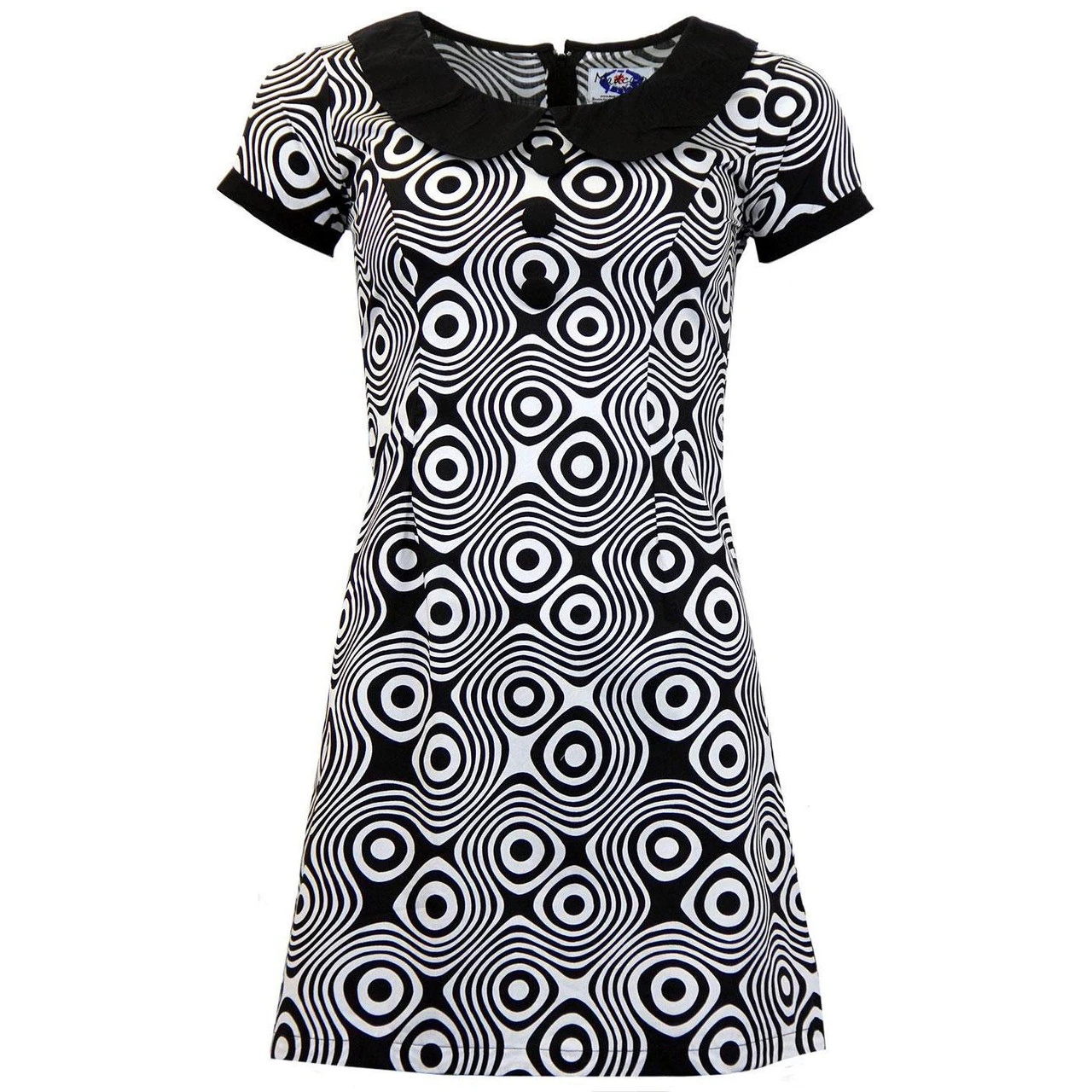 Dollierocker Op Art Mod Dress -Pink - Image 8