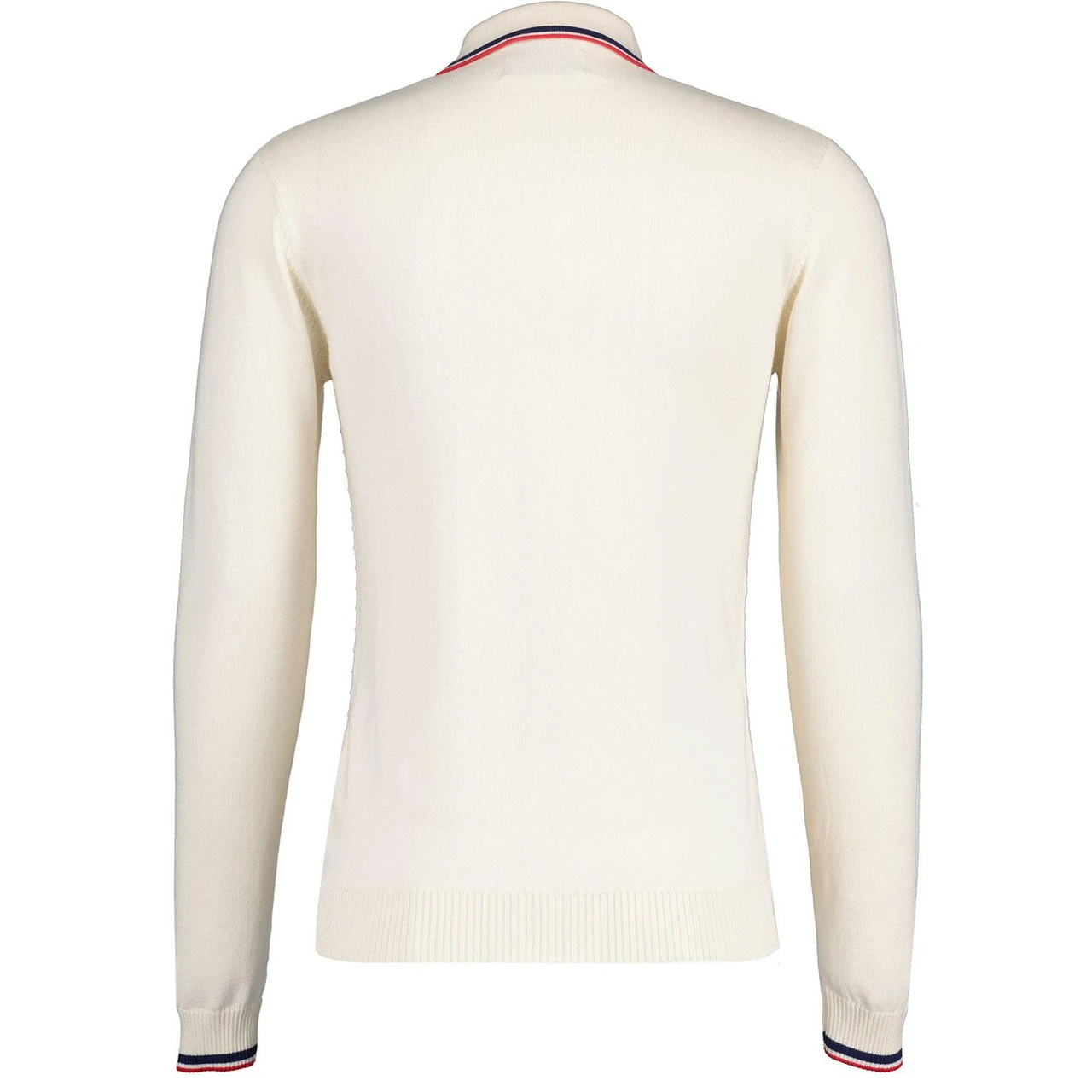 Apollo Mod Grid Check Big Collar Zip Polo Cardigan In Navy - Image 4