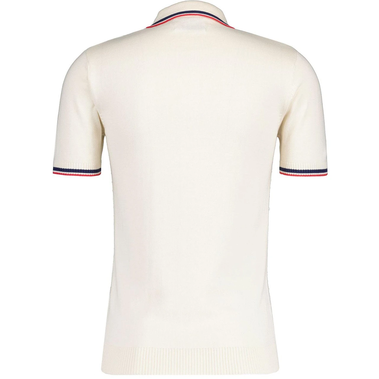 Cannon Mod Grid Check Big Collar Ring Zip Knitted Polo Navy - Image 6