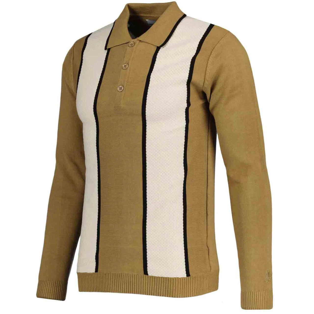 Junot Mod Waffle Stripe Knit Polo N - Image 4
