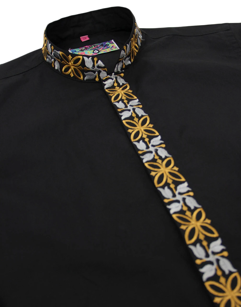 Avory 60s Mandarin Collar Shirt (B) - Image 13