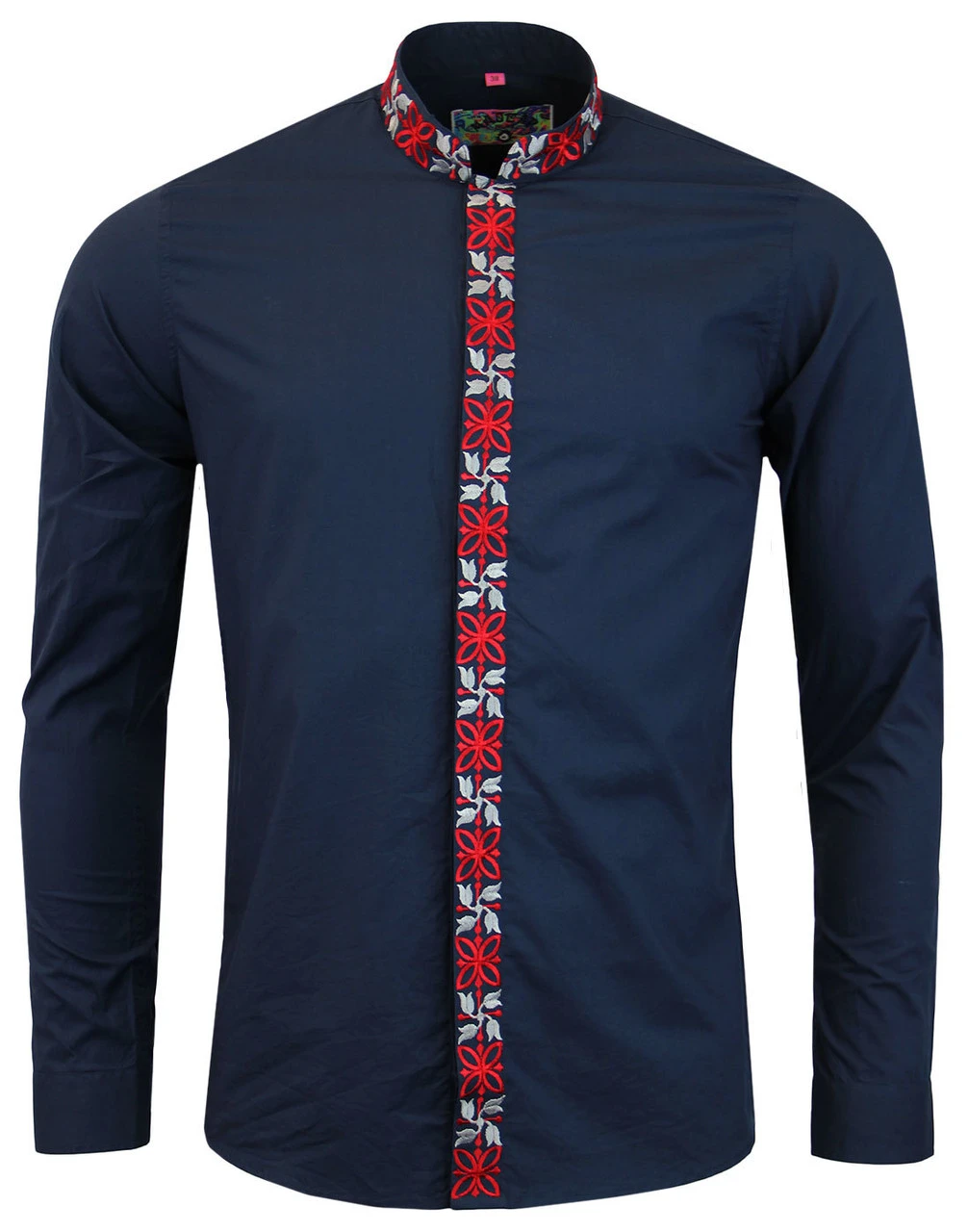 Avory 60s Mandarin Collar Shirt (B) - Image 11