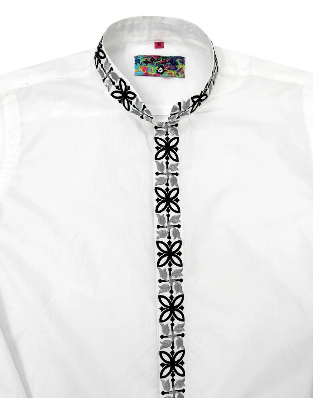 Avory 60s Mandarin Collar Shirt (B) - Image 2