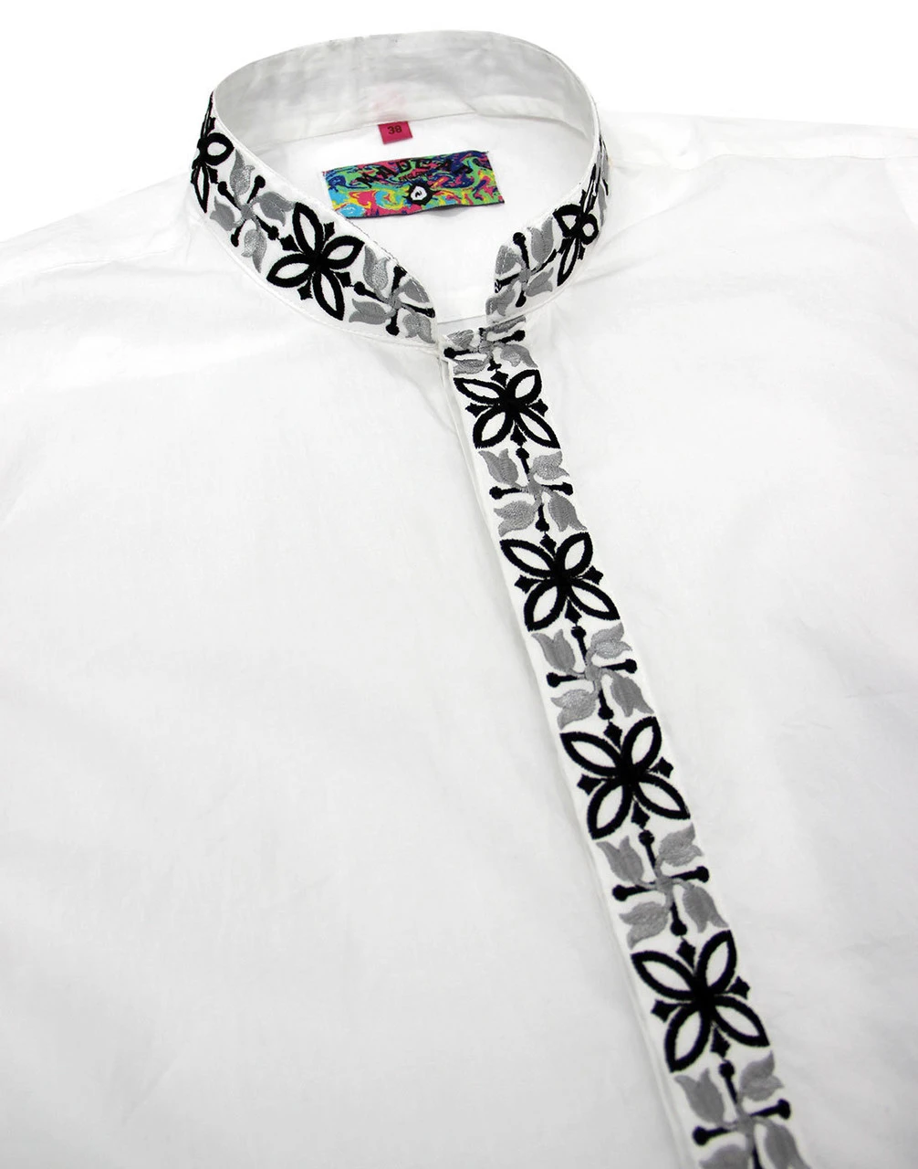 Avory 60s Mandarin Collar Shirt (B) - Image 8