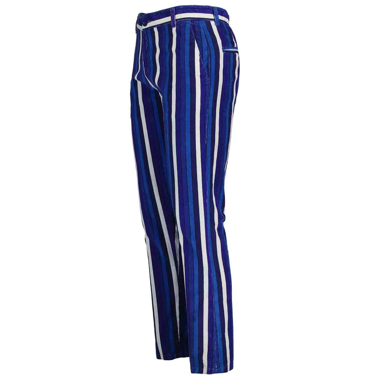 Spectrum Stripe Slim Leg Cords BLUE - Image 6