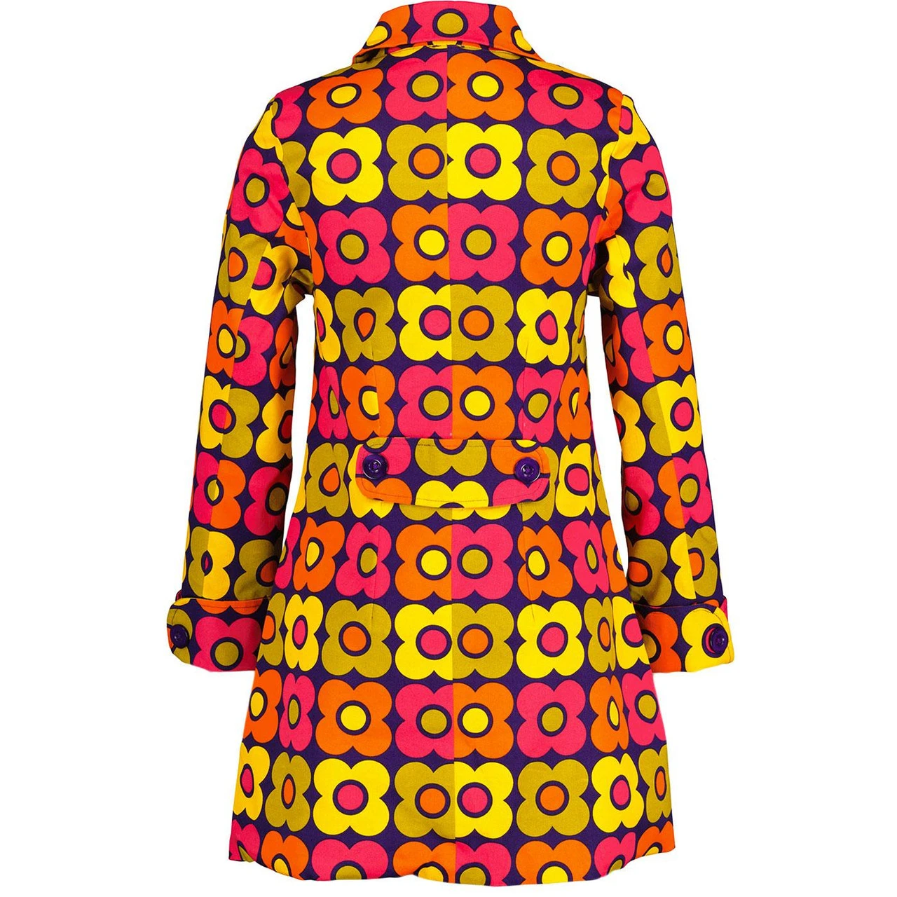 Karina Retro Flower 60s Swing Coat - Image 4