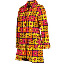 Karina Retro Flower 60s Swing Coat