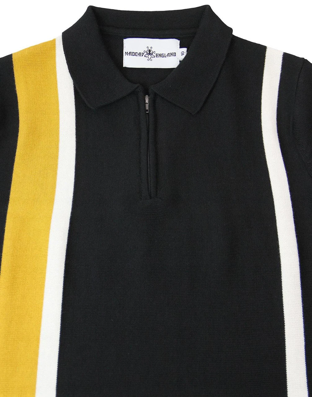 Gloria 60s Mod Zip Neck Stripe Polo - Image 2