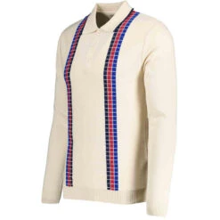 Zodiac Raised Stripe Knit Polo NAVY