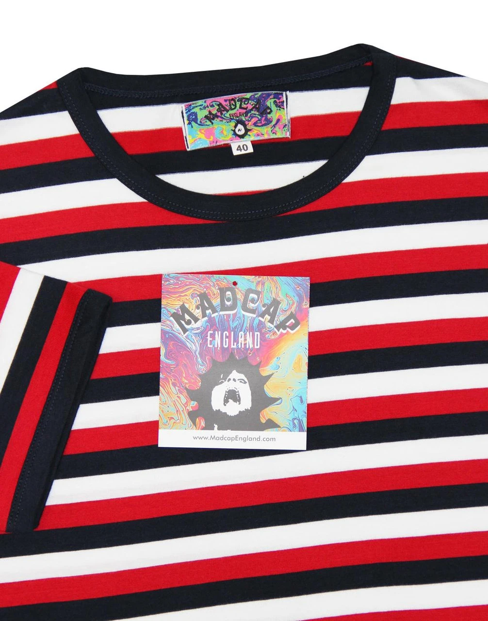 Bande Retro Mod Tri-Stripe T-Shirt - Image 3