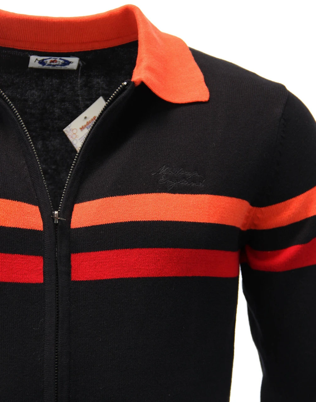 Mavers MADCAP Retro Mod Zip Through Knit Track Top - Image 4