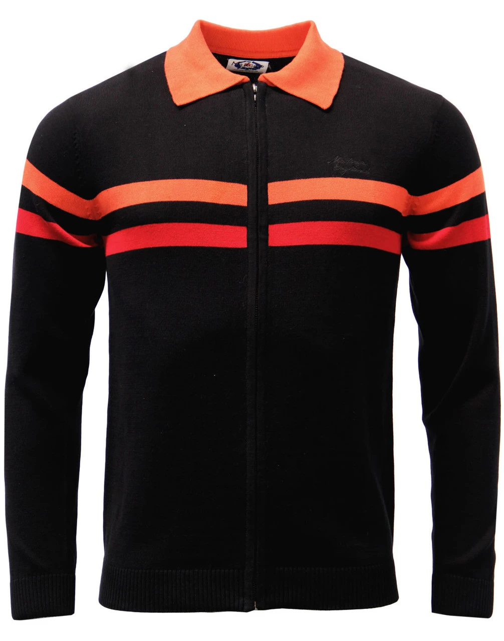 Mavers MADCAP Retro Mod Zip Through Knit Track Top - Image 2