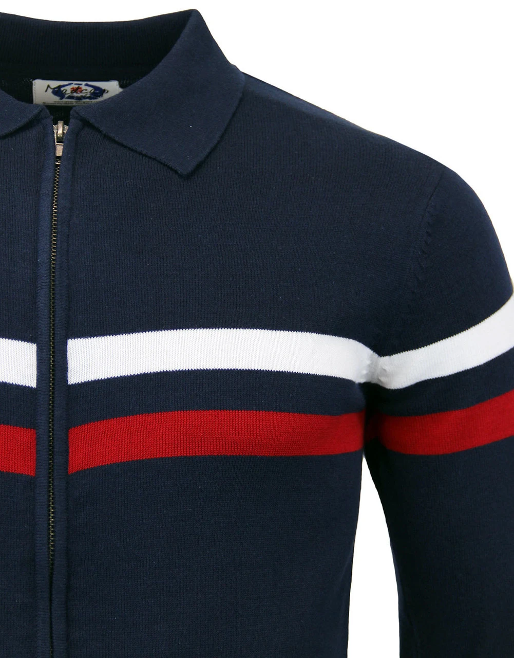 Mavers MADCAP Retro Mod Zip Through Knit Track Top - Image 5