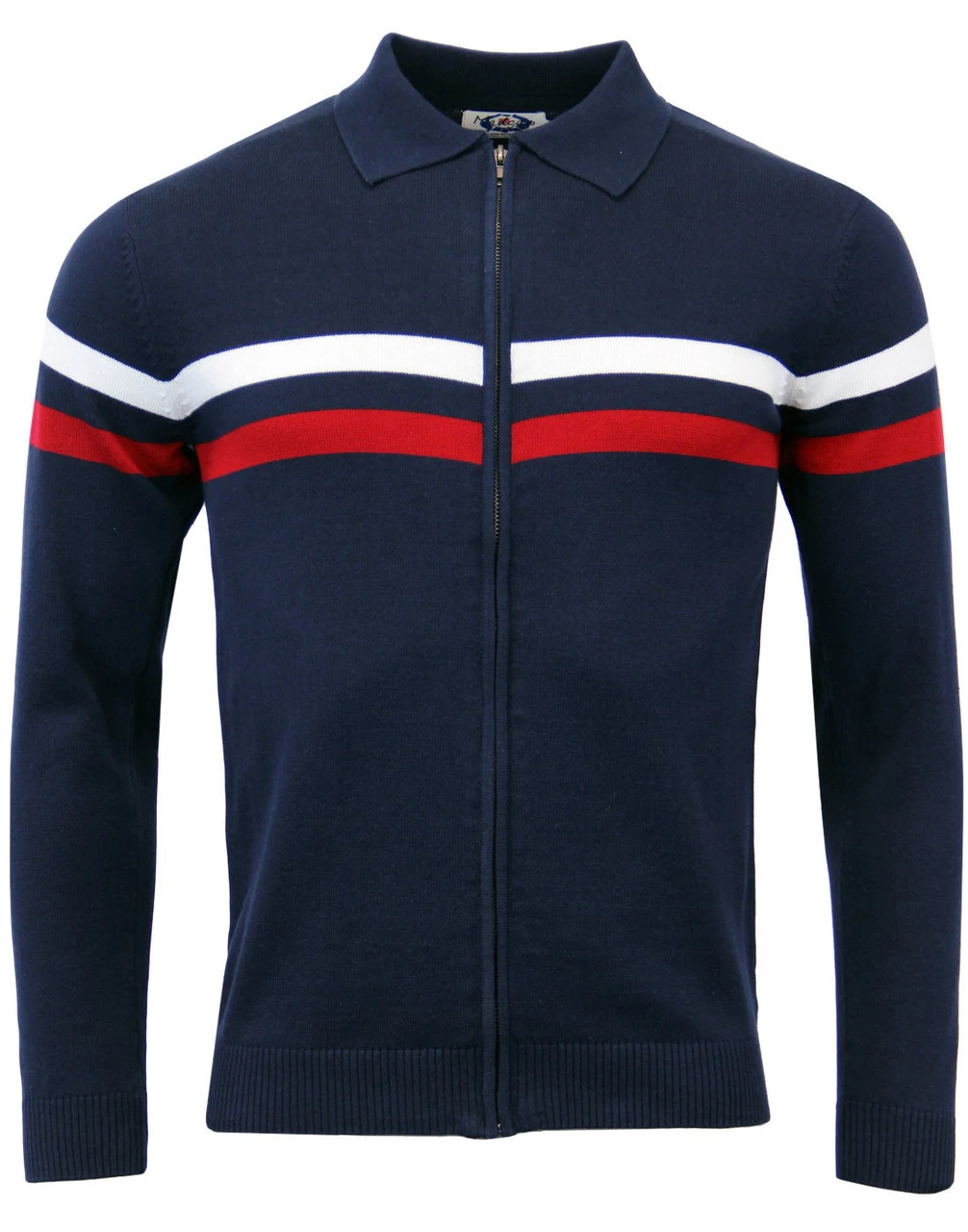 Mavers MADCAP Retro Mod Zip Through Knit Track Top - Image 10