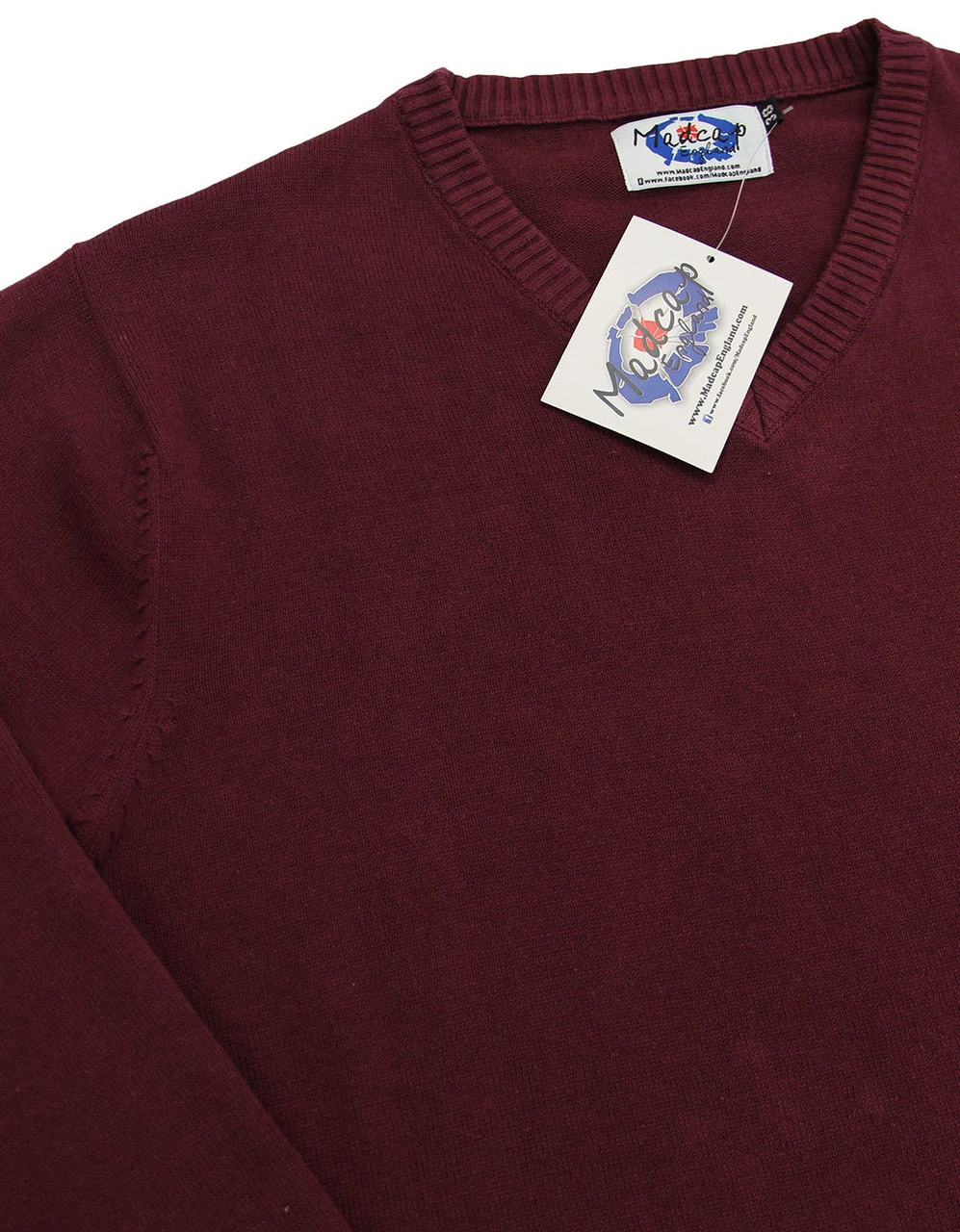 Redford 60s Mod V-Neck Jumper BISON - Image 2
