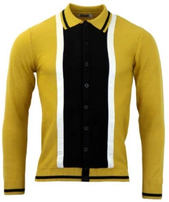 Marriott Suede Mod Polo Cardigan NR