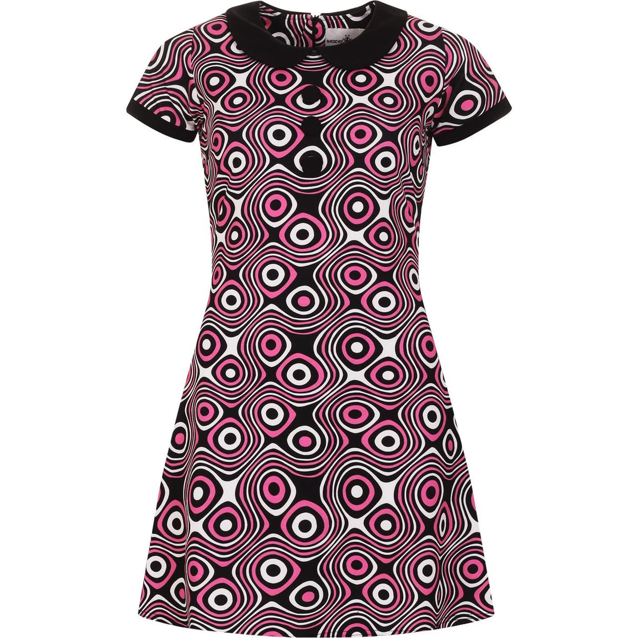Dollierocker Op Art Mod Dress -Pink - Image 5