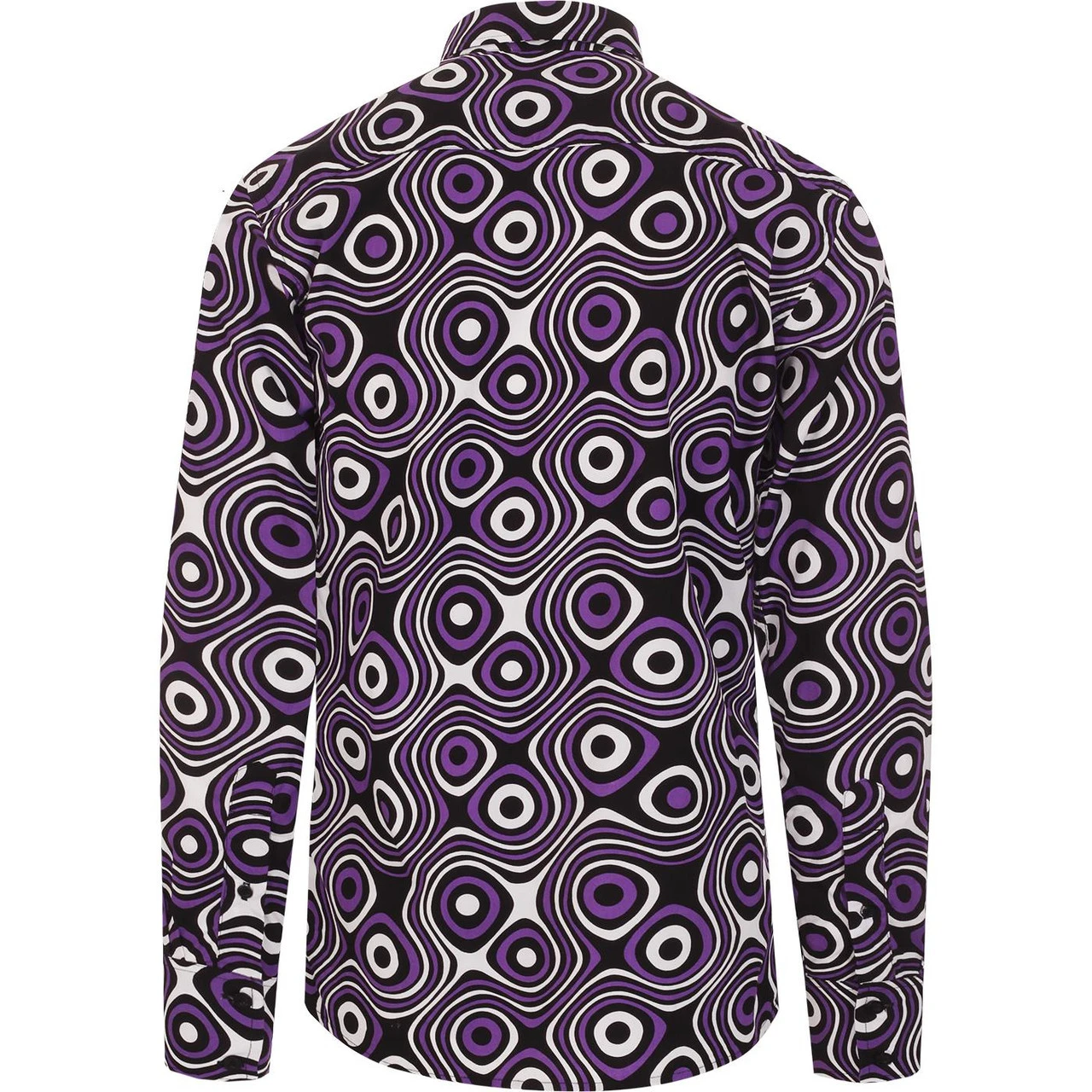 Trip Op Art Mod Big Collar Shirt - Image 4