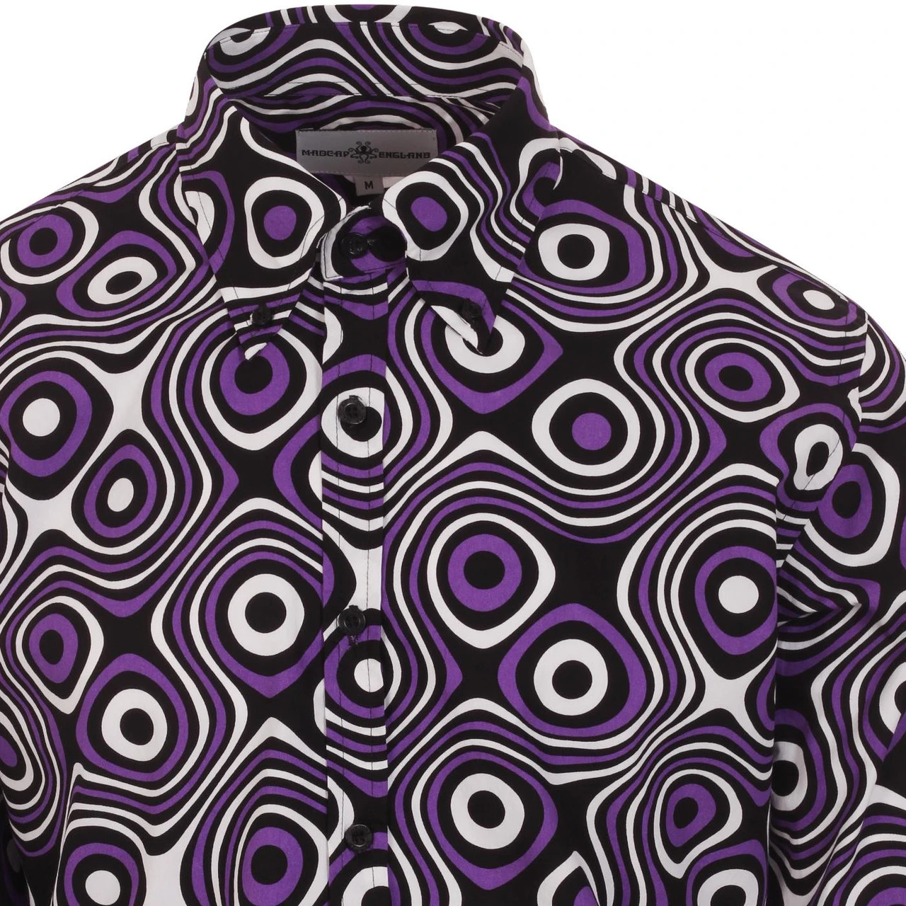 Trip Op Art Mod Big Collar Shirt - Image 2